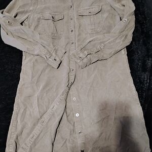 Parasuco Olive Button-Up Shift Dress